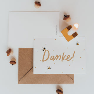 Postkarte Biene - Danke