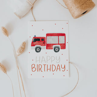 Postkarte Geburtstag Feuerwehr