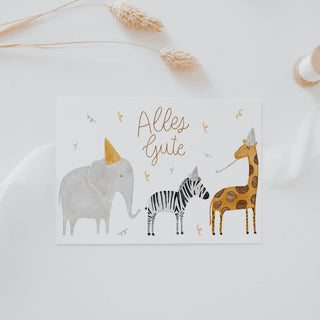 Postkarte Geburtstag Safari