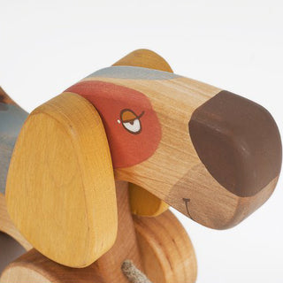 Nachziehtier Hund aus Holz