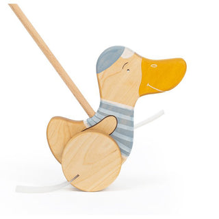 Schiebetier Ente aus Holz - blau